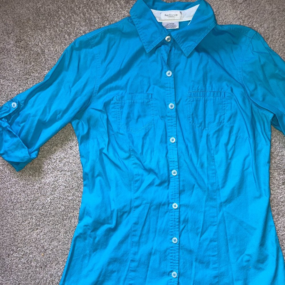 Blue collared shirt